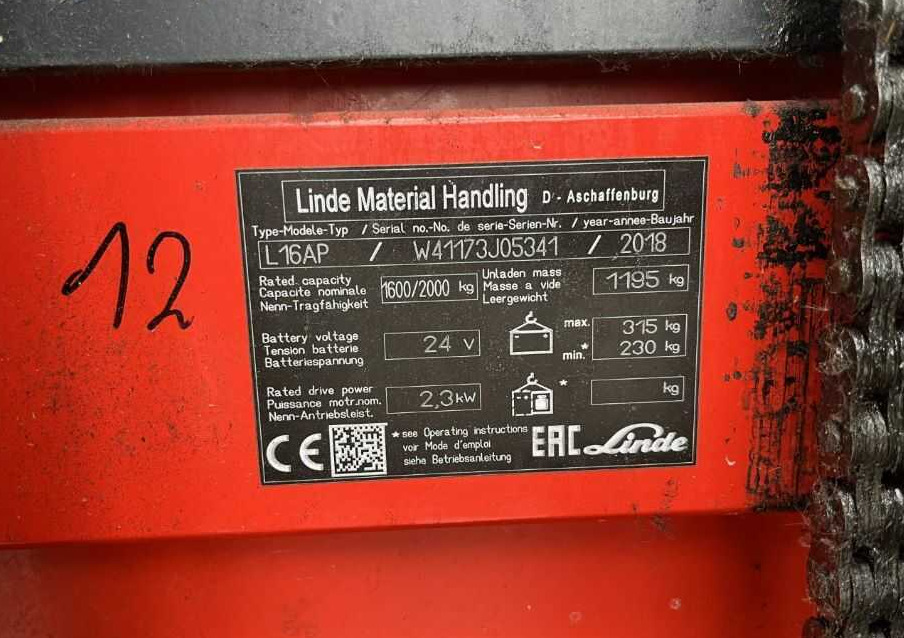 Linde L16AP - Krautņotājs: foto 4 Linde L16AP - Krautņotājs: foto 4