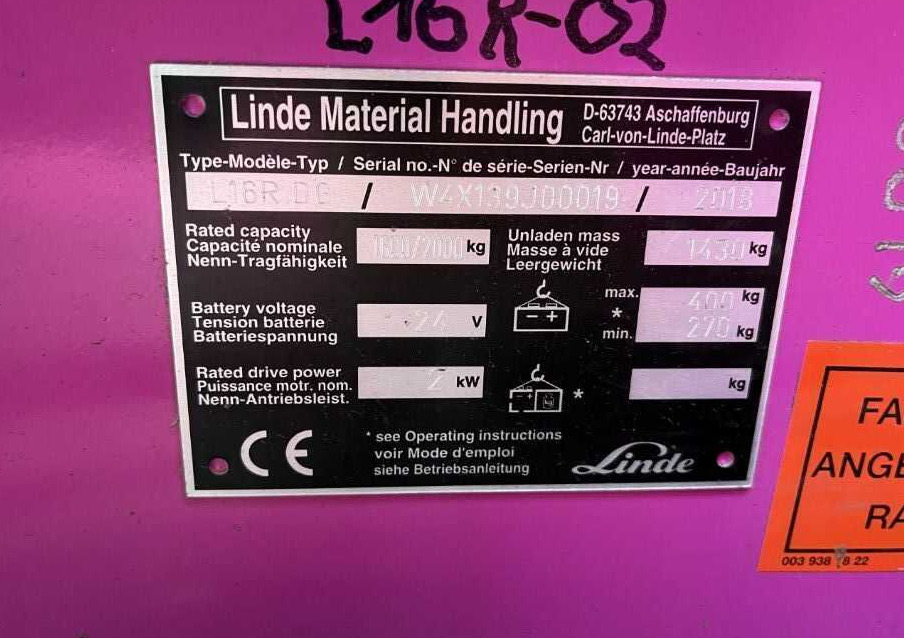 Linde L16RDG - Krautņotājs: foto 3 Linde L16RDG - Krautņotājs: foto 3