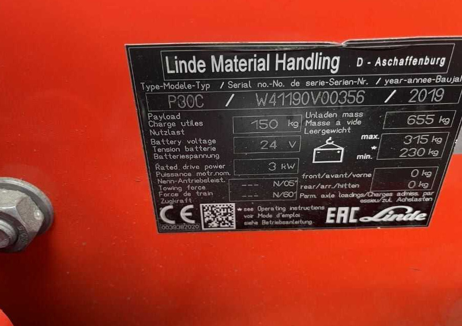 Linde P30C - Noliktavas vilcējs: foto 5 Linde P30C - Noliktavas vilcējs: foto 5