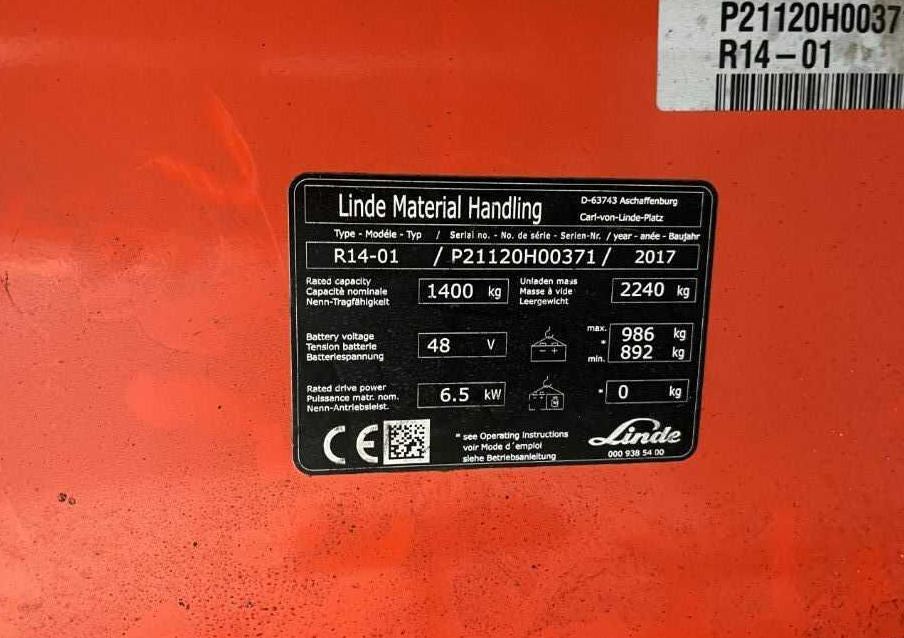 Linde R14-01 - Bīdmasta krautņotājs: foto 4 Linde R14-01 - Bīdmasta krautņotājs: foto 4