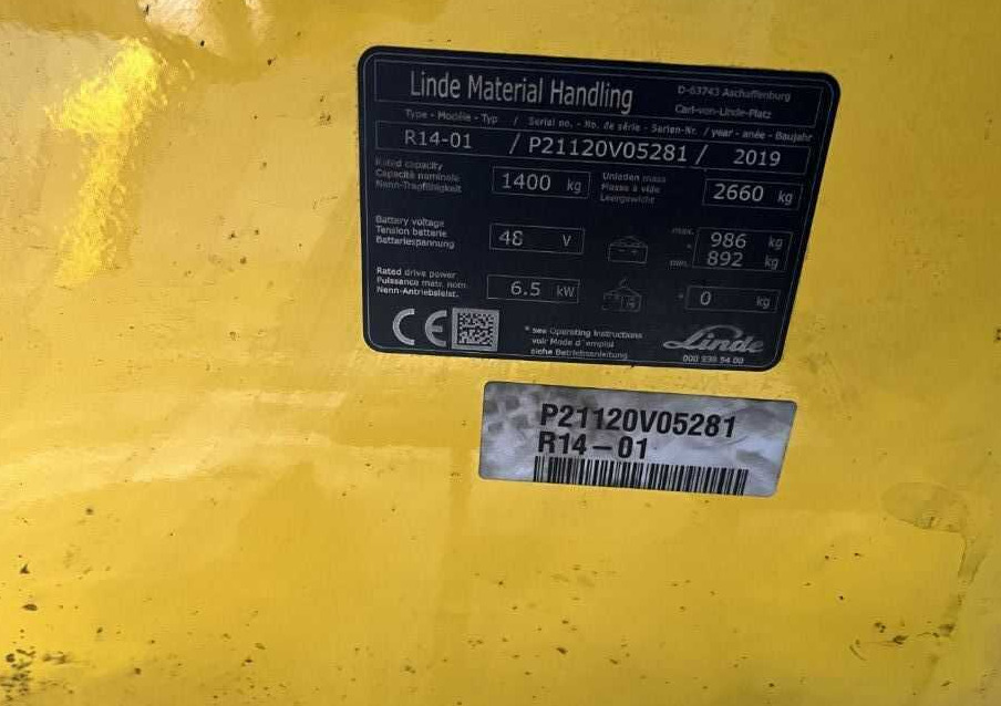 Linde R14-01 - Bīdmasta krautņotājs: foto 4 Linde R14-01 - Bīdmasta krautņotājs: foto 4