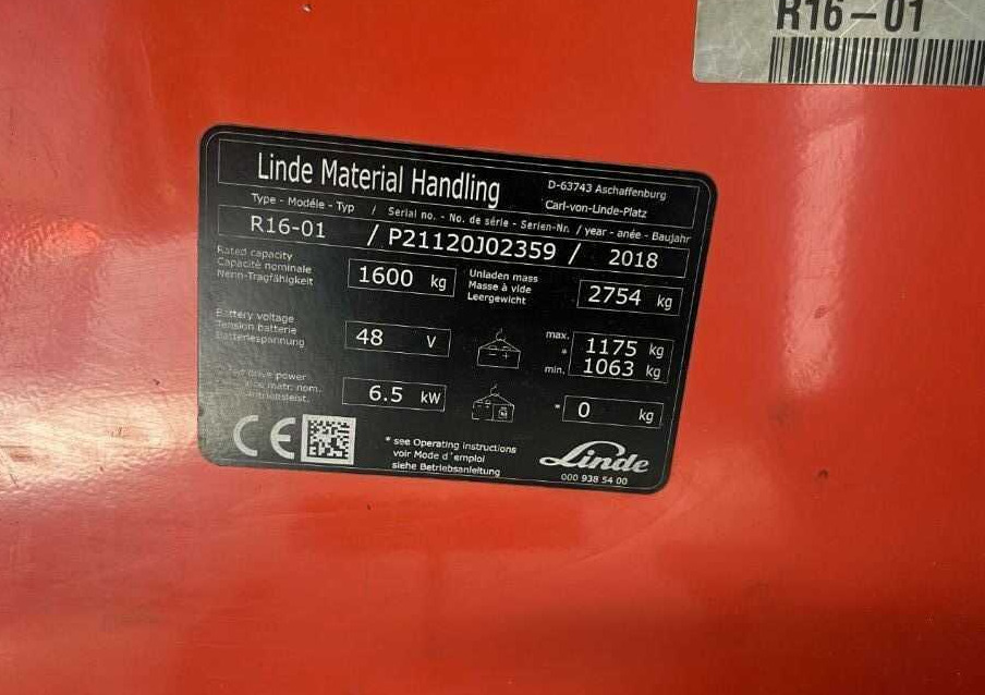 Linde R16-01 - Bīdmasta krautņotājs: foto 4 Linde R16-01 - Bīdmasta krautņotājs: foto 4