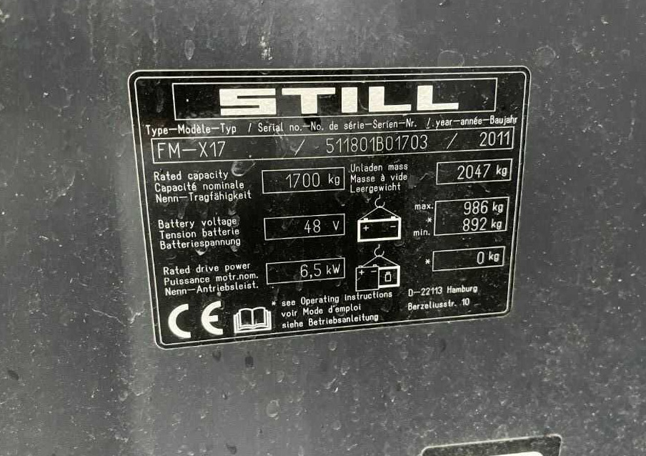 Still FM-X17 - Bīdmasta krautņotājs: foto 4 Still FM-X17 - Bīdmasta krautņotājs: foto 4