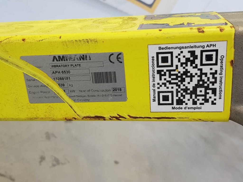 Vibrobliete Ammann APH 6530 Rüttelplatte / 539kg / 2018 / Diesel: foto 7