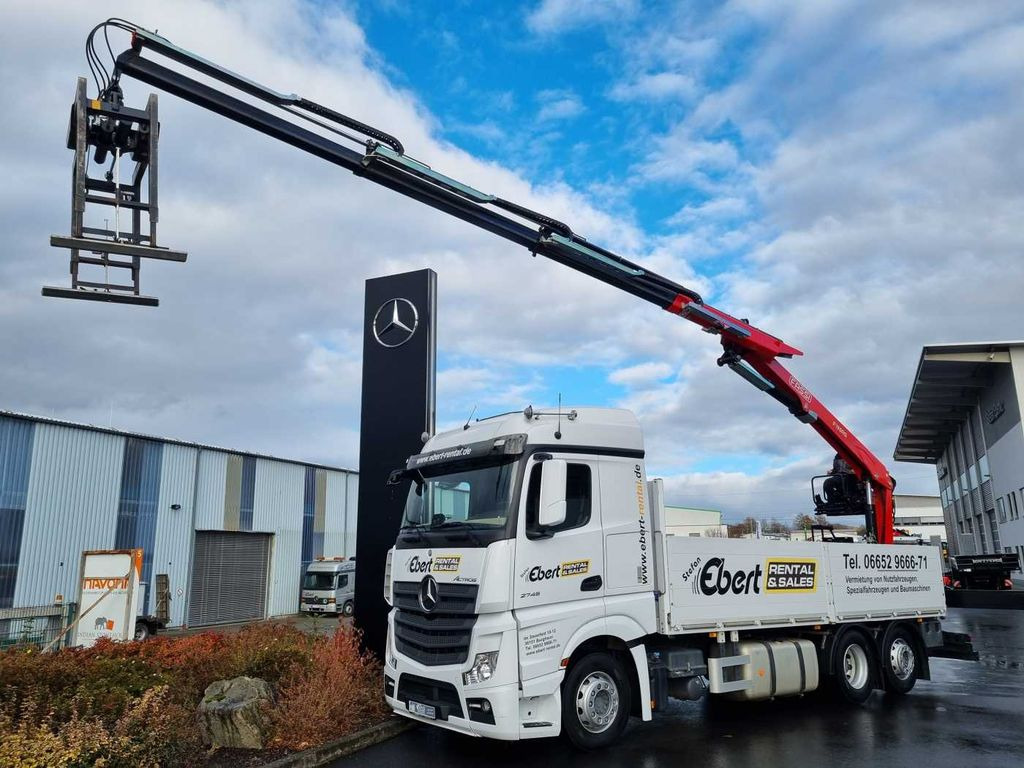 Mercedes-Benz Actros 2745 L 6x2 Baustoffpritsche+Kran Retarder - Kravas auto ar manipulatoru, Bortu kravas automašīna/ Platforma: foto 1 Mercedes-Benz Actros 2745 L 6x2 Baustoffpritsche+Kran Retarder - Kravas auto ar manipulatoru, Bortu kravas automašīna/ Platforma: foto 1