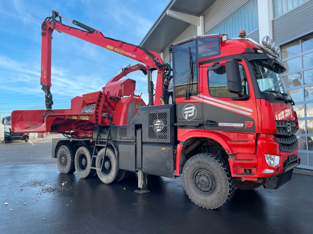 Kokvedējs, Kravas auto ar manipulatoru Mercedes-Benz TUROX 8x8 Eschlböck Biber 92 Holzhacker / 1.512h: foto 29