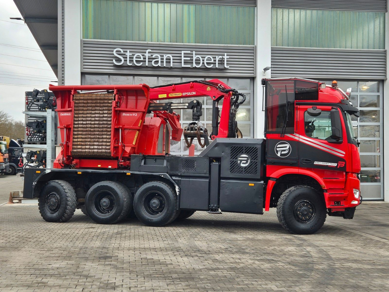 Kokvedējs, Kravas auto ar manipulatoru Mercedes-Benz TUROX 8x8 Eschlböck Biber 92 Holzhacker / 1.512h: foto 6