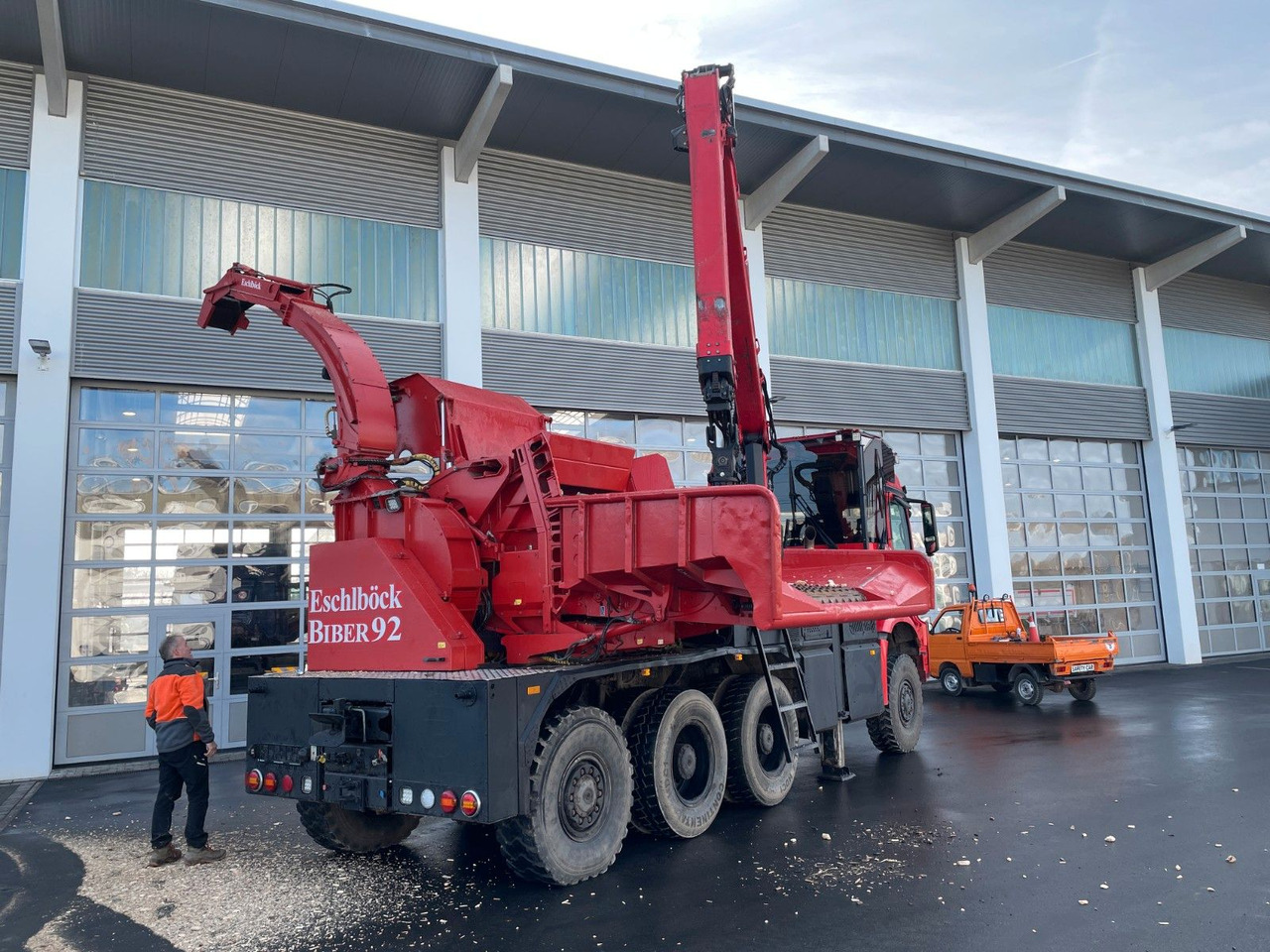 Kokvedējs, Kravas auto ar manipulatoru Mercedes-Benz TUROX 8x8 Eschlböck Biber 92 Holzhacker / 1.512h: foto 11