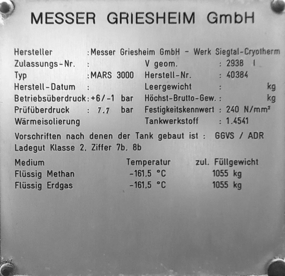 Komunālā/ Specializētā tehnika Messer Griesheim Tank semi-trailer LNG/CNG filling station Methan Gas Cryogenic: foto 15