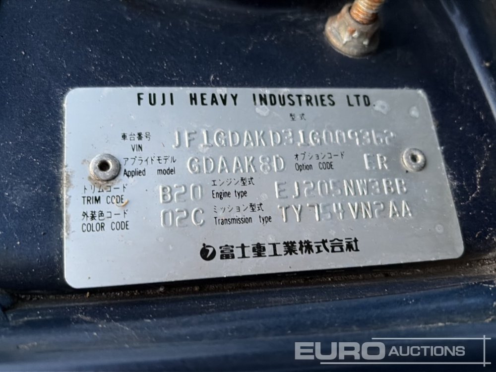 Vieglā automašīna 2001 Subaru Impreza: foto 43