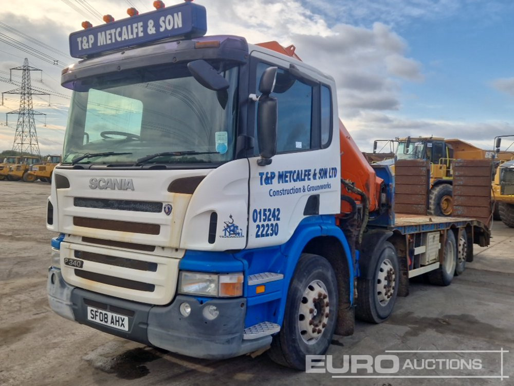 2008 Scania P340 - Autovedējs, Kravas auto ar manipulatoru: foto 1 2008 Scania P340 - Autovedējs, Kravas auto ar manipulatoru: foto 1