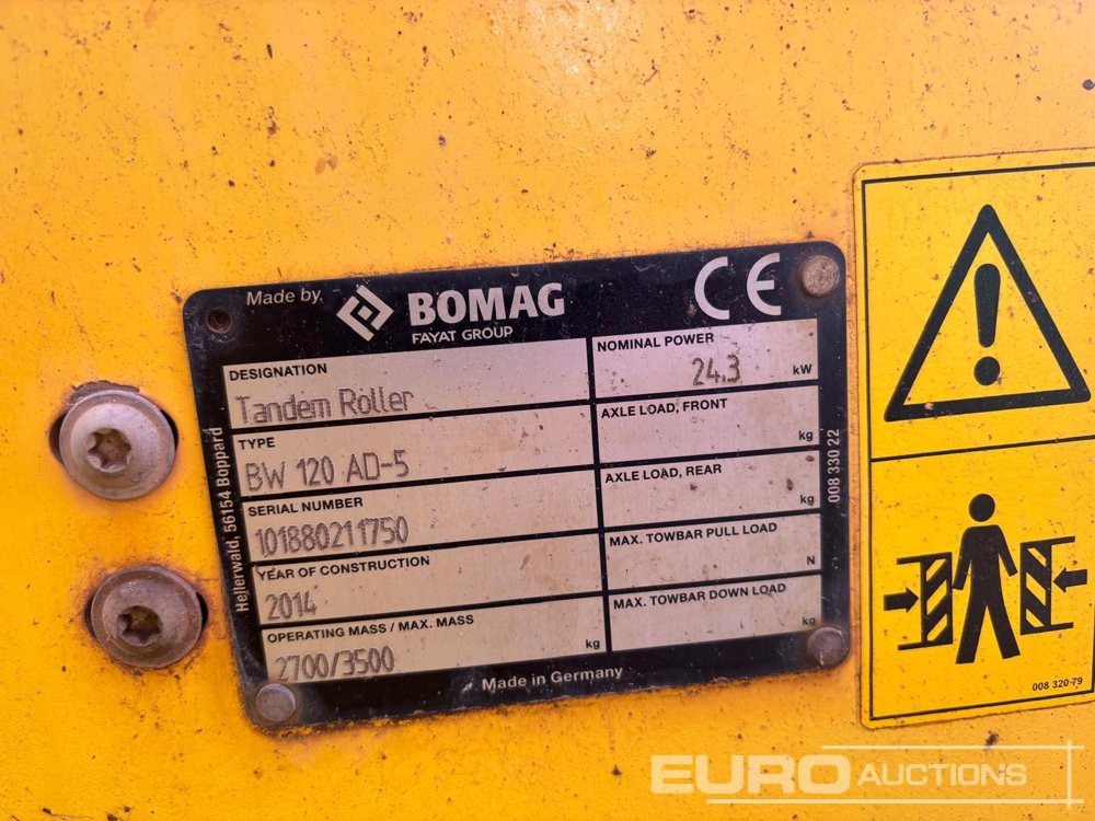 2014 Bomag BW120AD-5 - Veltnis: foto 5 2014 Bomag BW120AD-5 - Veltnis: foto 5
