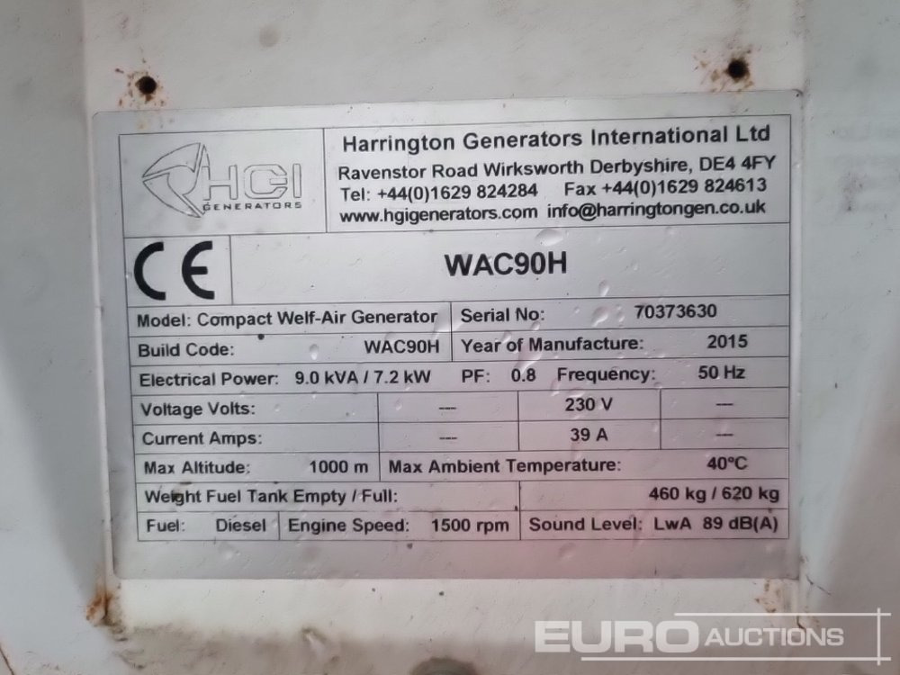 Elektroģenerators 2015 Harrington 10kVA Generator, Kubota Engine (Spares): foto 9 Elektroģenerators 2015 Harrington 10kVA Generator, Kubota Engine (Spares): foto 9