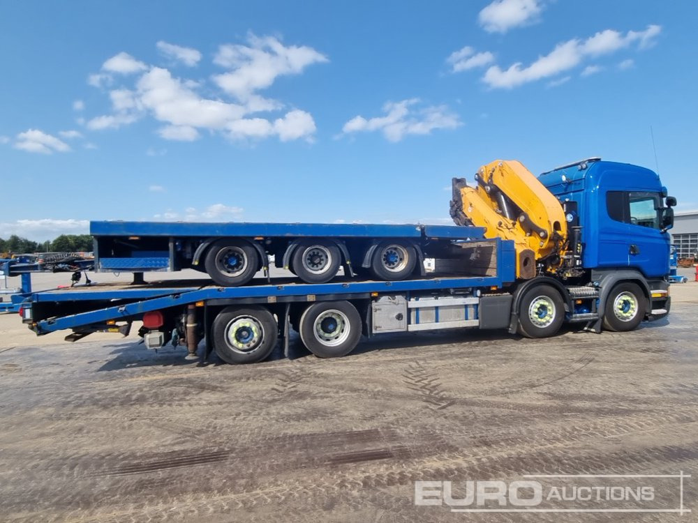 Bortu kravas automašīna/ Platforma pārvadāšana smagās tehnikas 2016 Scania R490: foto 6