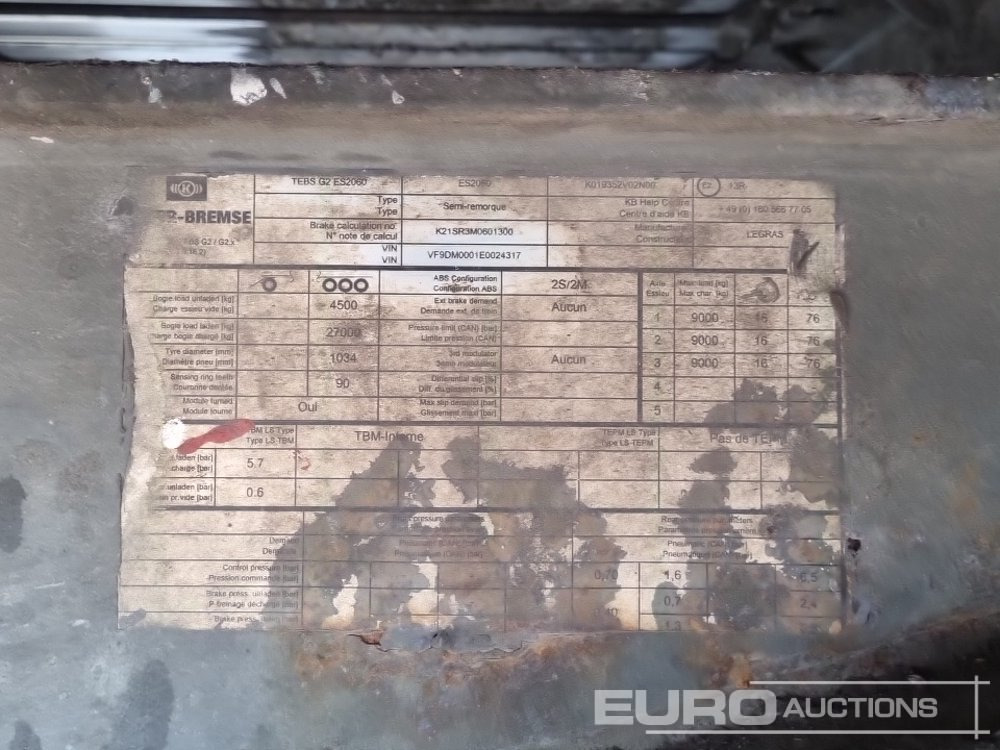 Puspiekabe kustīgās grīdas 2017 Legras Tri Axle Bulk Trailer, Walking Floor, Easy Sheet: foto 43