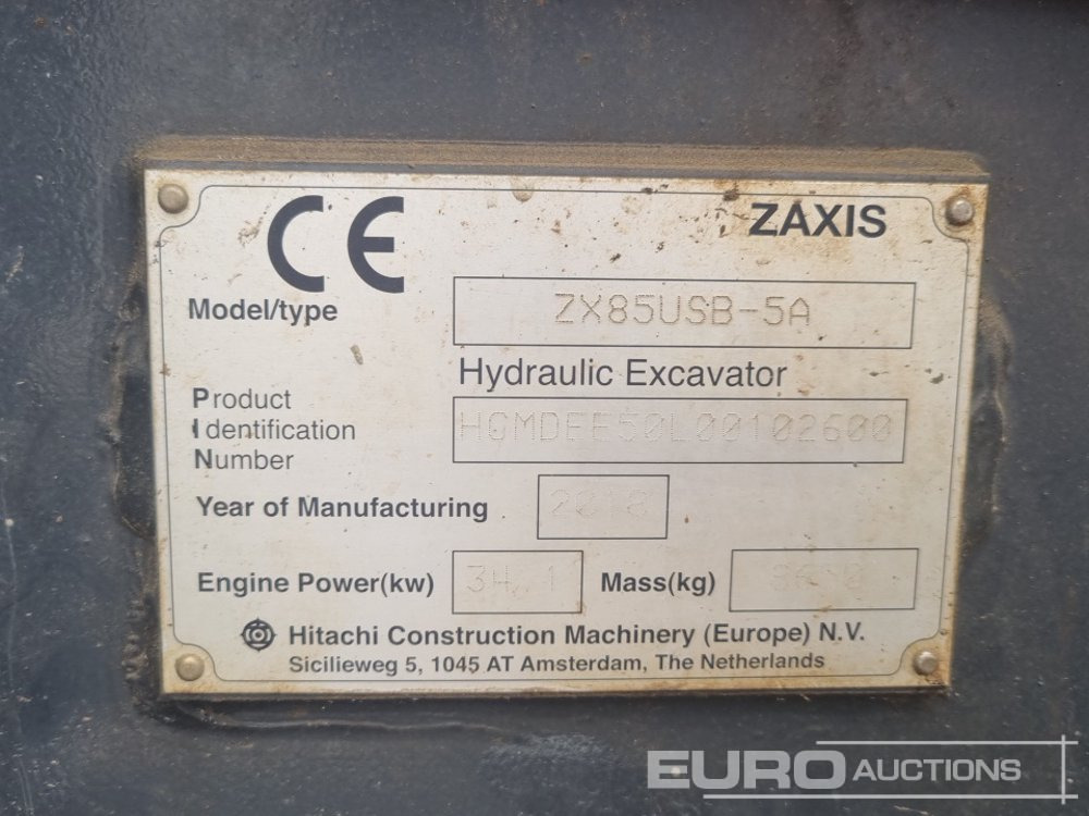 Mini-ekskavators 2018 Hitachi ZX85USB-5A: foto 46