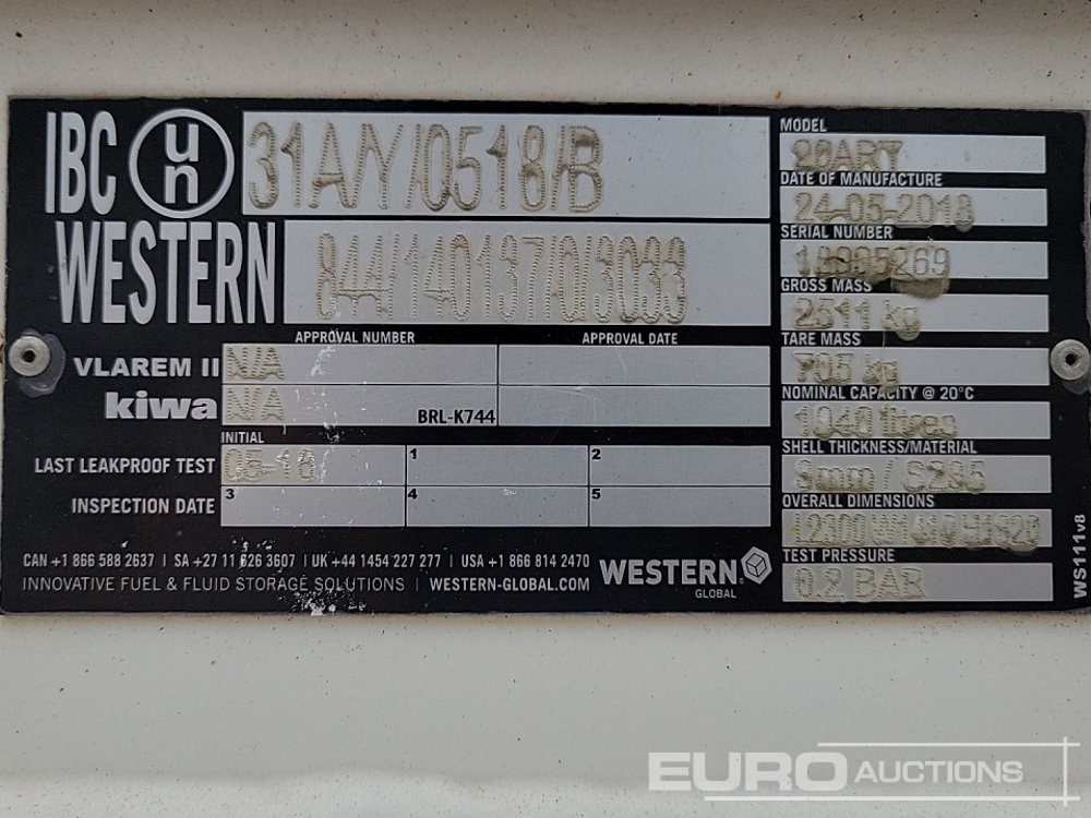 Uzglabāšanas tvertne 2018 Western 1940 Litre: foto 18