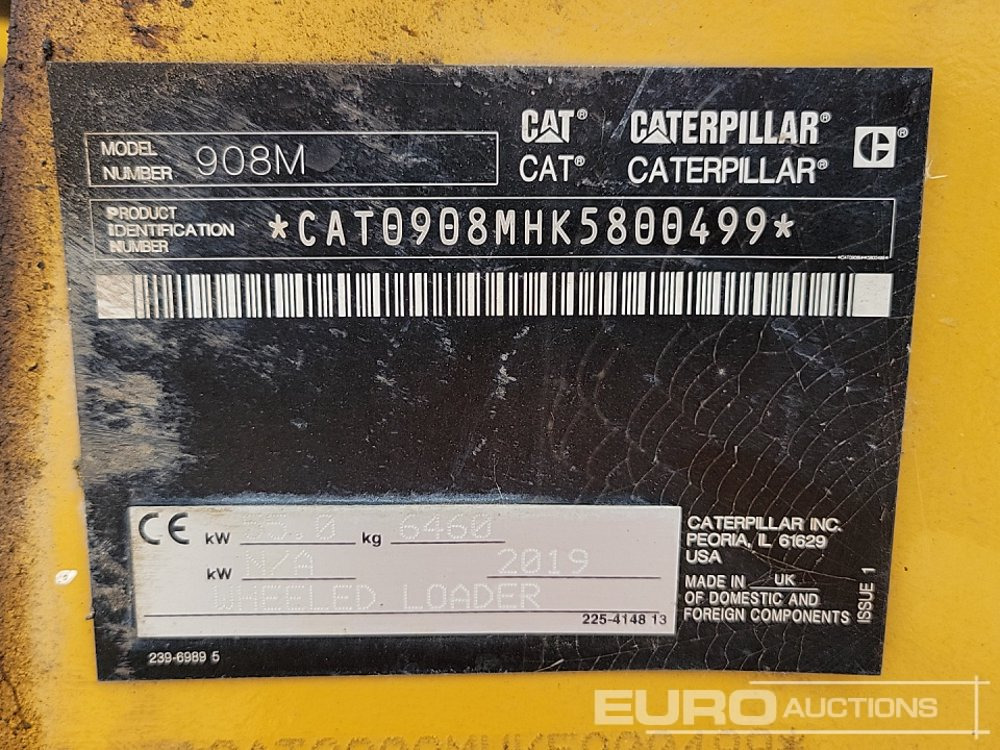 Riteņu iekrāvējs 2019 CAT 908M: foto 48