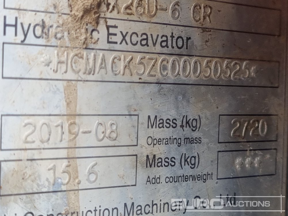 Mini-ekskavators 2019 Hitachi ZX26U-6 CR: foto 45