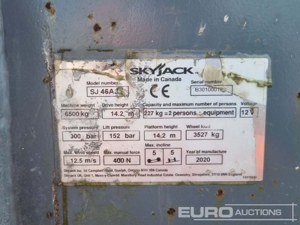 Pacēlājs 2020 SkyJack SJ46AJ: foto 41