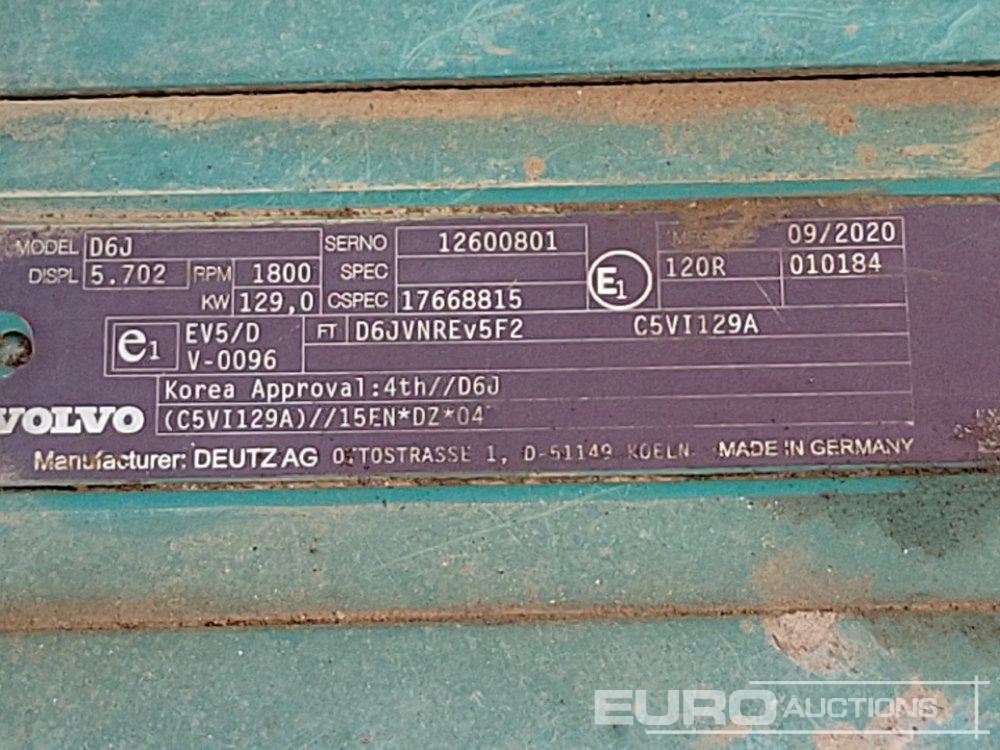 Kāpurķēžu ekskavators 2020 Volvo EC220EL: foto 35