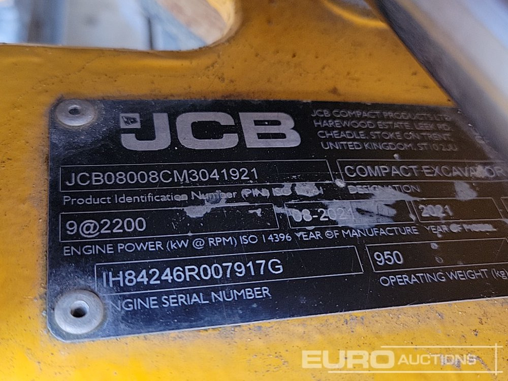 Mini-ekskavators 2021 JCB 8008 CT: foto 41