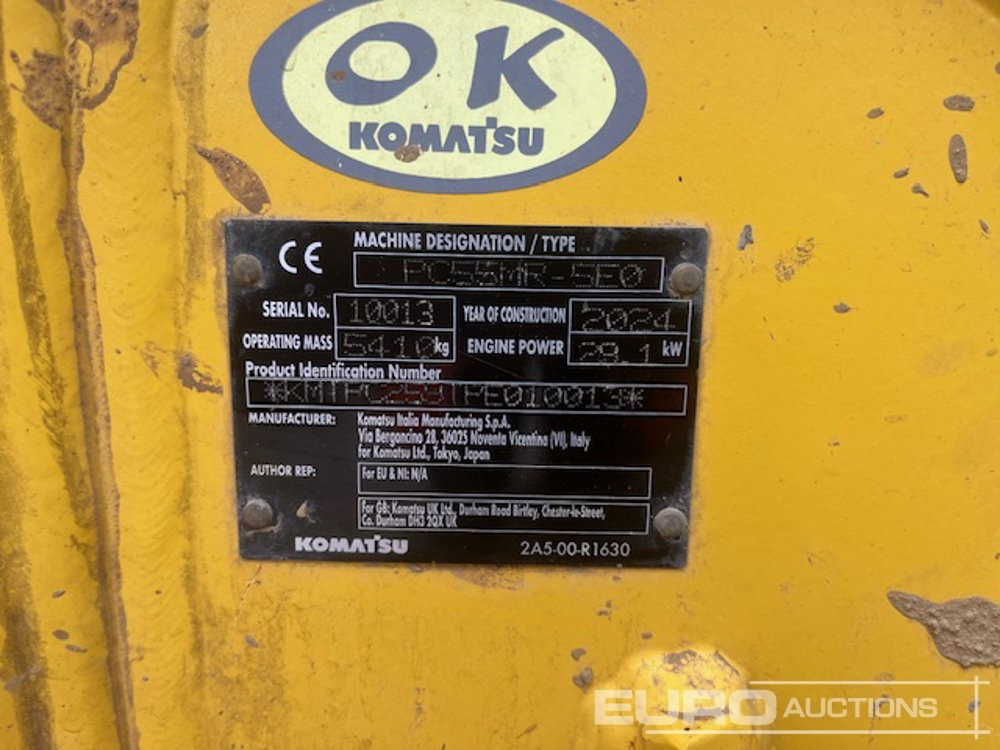 Mini-ekskavators 2024 Komatsu PC55MR-5E0: foto 10