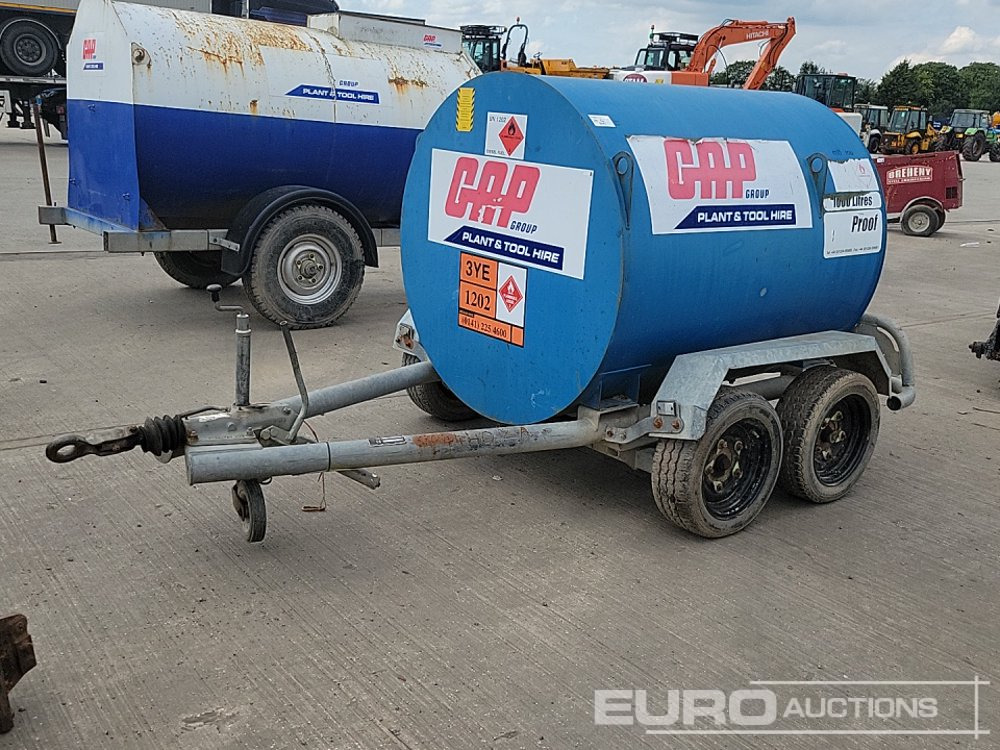 Fuel Proof Twin Axle Bunded 1000 Fuel Bowser, Electric Pump - Uzglabāšanas tvertne: foto 1 Fuel Proof Twin Axle Bunded 1000 Fuel Bowser, Electric Pump - Uzglabāšanas tvertne: foto 1