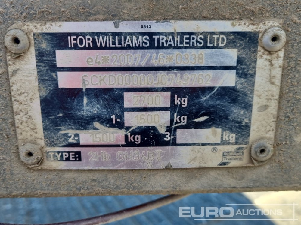Celtniecības tehnikas piekabe Ifor Williams GH94BT: foto 23