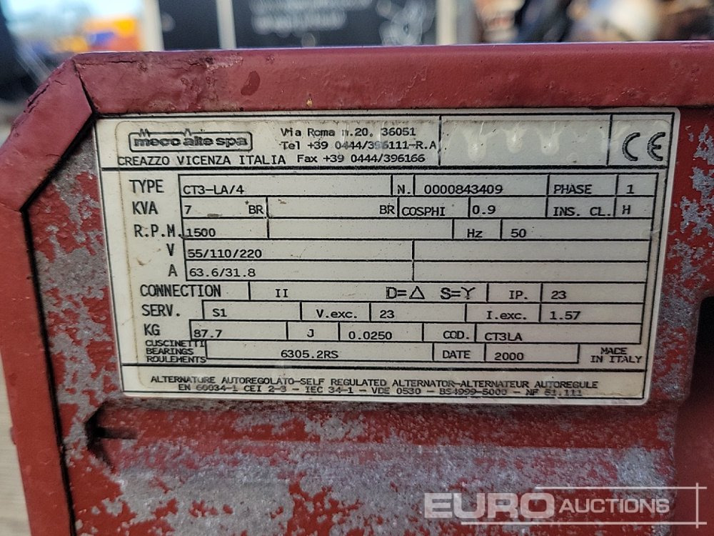 Elektroģenerators Kubota 7kVA Generator, 3 Cylinder Engine: foto 16