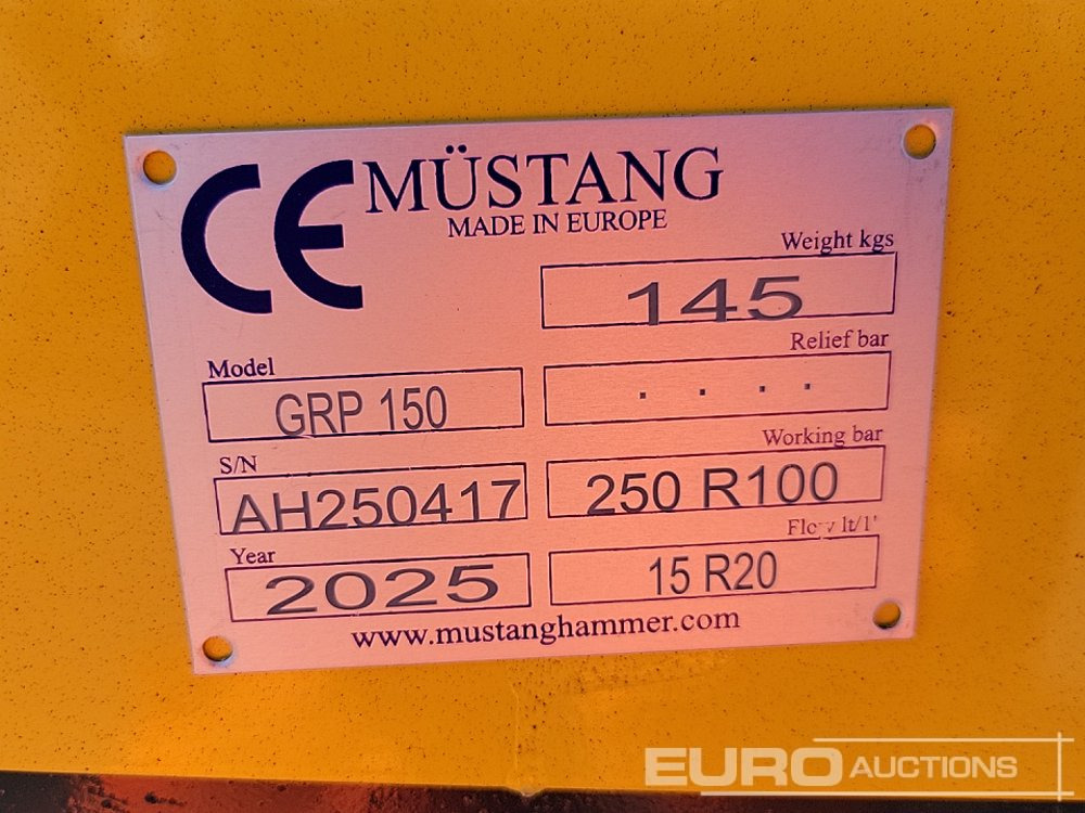 Papildaprīkojums - Ekskavators Unused 2025 Mustang GRP150: foto 18