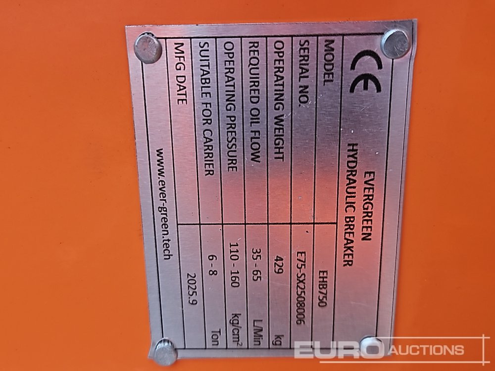 Hidrauliskais āmurs Unused 2025 Evergreen EHB750: foto 16