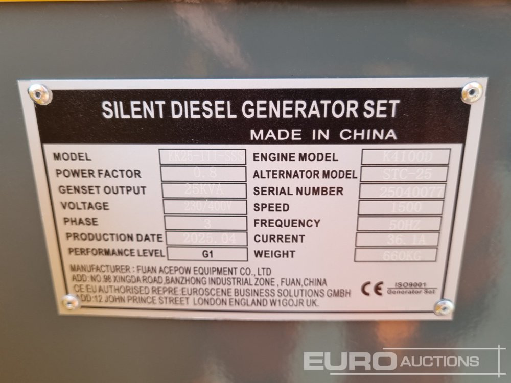 Elektroģenerators Unused 2025 Kawakenki KK25-111-SSS: foto 24