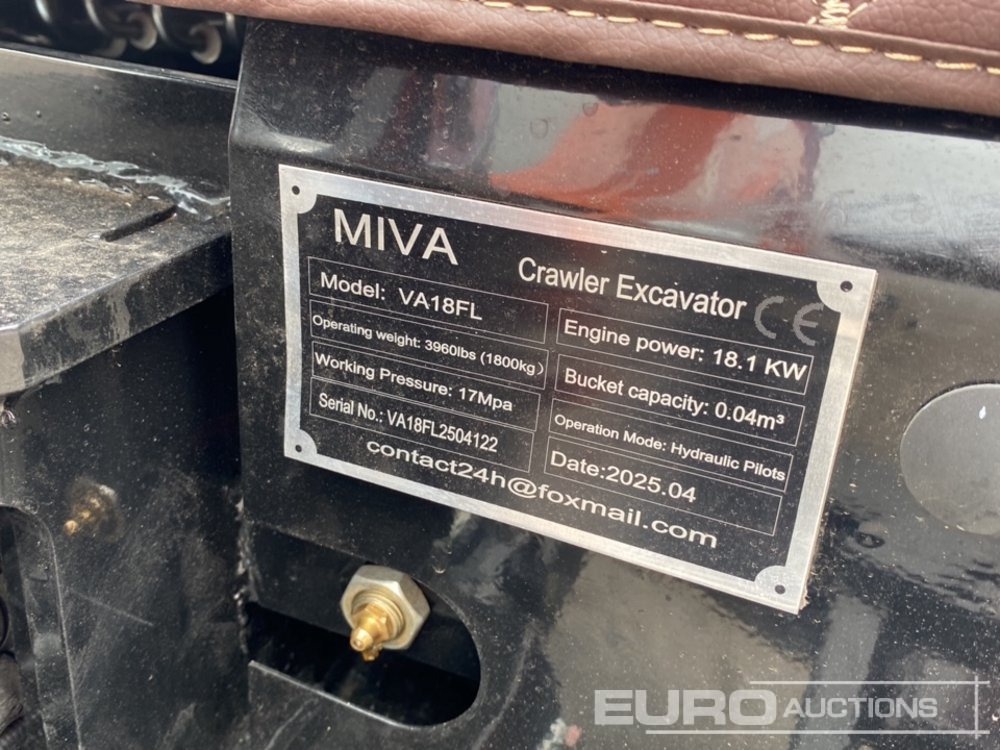 Mini-ekskavators Unused 2025 Miva VA18FL: foto 33