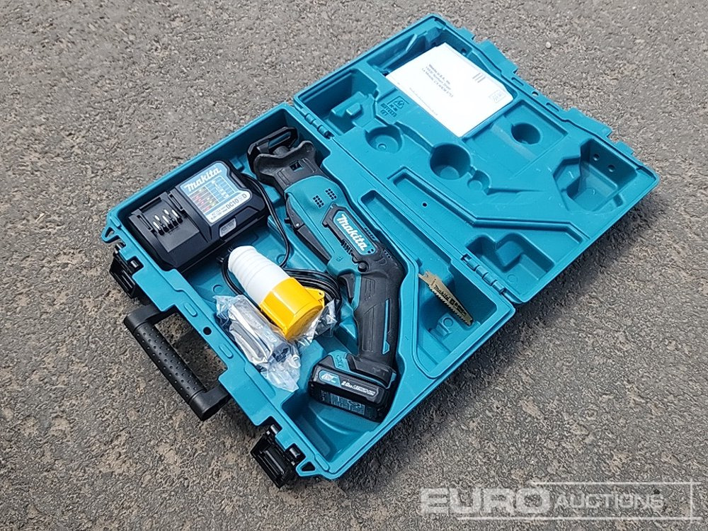 Unused Makita RJ03 12v Recip Saw, 2 Batteries, Charger, Case - Celtniecības maisītājs: foto 1 Unused Makita RJ03 12v Recip Saw, 2 Batteries, Charger, Case - Celtniecības maisītājs: foto 1
