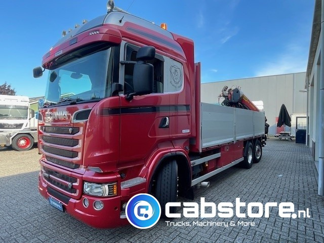 Kravas auto ar manipulatoru Scania R520  LB6X2*4HNB Euro 6 - Bouwjaar 2013 - Highline - Opticruise  - Open box + Palfinger PK 24001-K B Autolaadkraan - Good condition !: foto 15