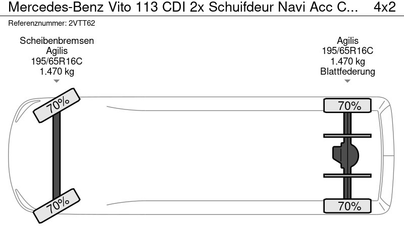 Mazs furgons Mercedes-Benz Vito 113 CDI 2x Schuifdeur Navi Acc Cruise 1e Eigenaar Origi NL: foto 15