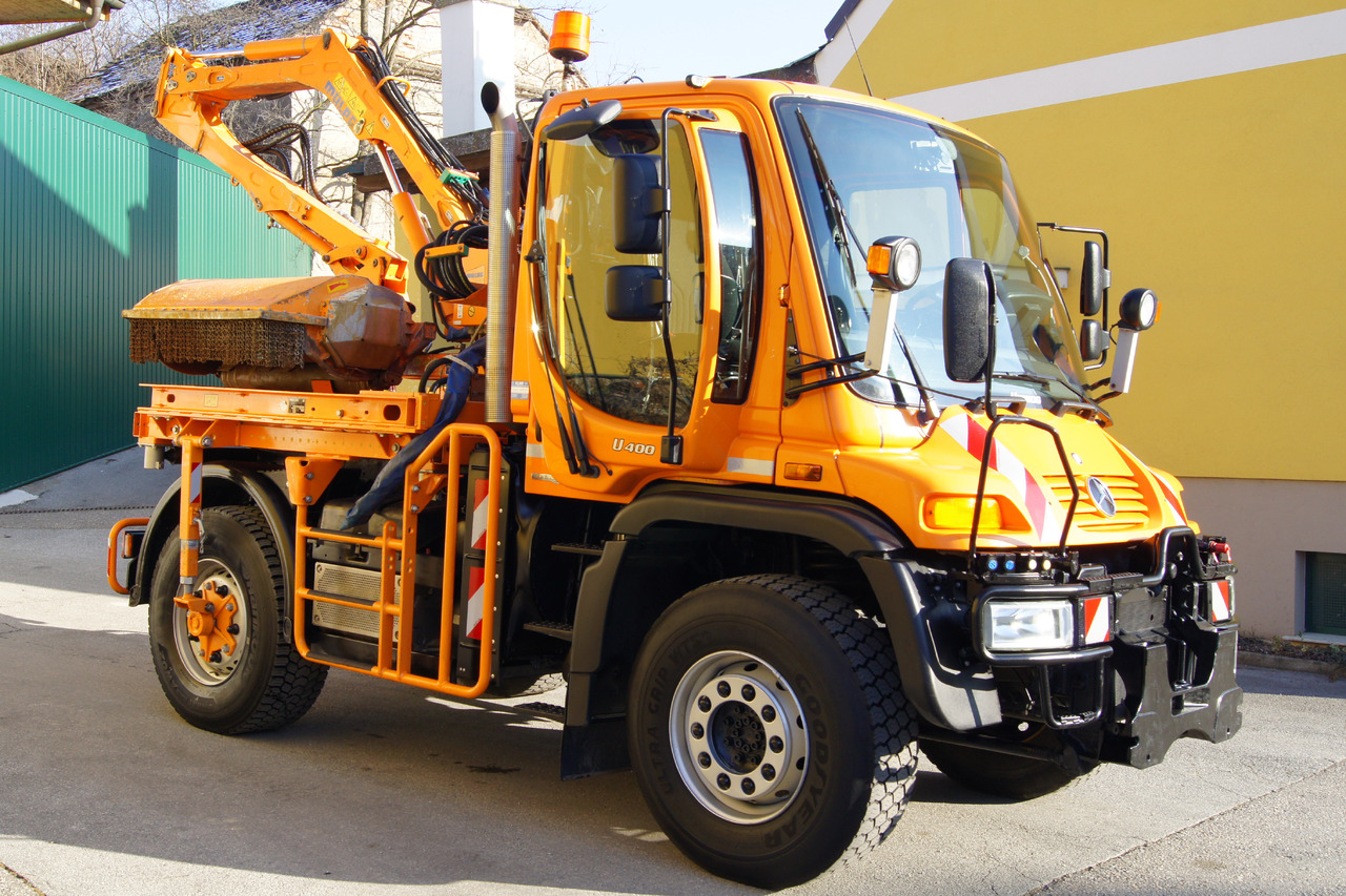 Komunālā/ Specializētā tehnika Unimog Unimog U 400/Hydrostat/Mähtür +MULAG MHU 800: foto 7