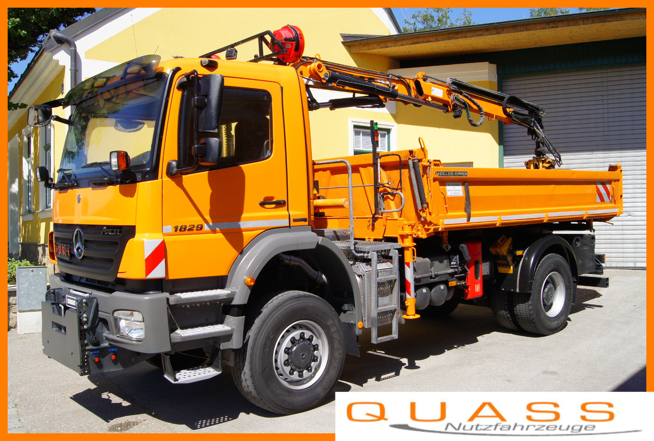 MERCEDES-BENZ AXOR 1829 4x4/EURO 5/ATLAS 65.2/MEILLER/Winterdienst - Kravas automašīna pašizgāzējs, Kravas auto ar manipulatoru: foto 1 MERCEDES-BENZ AXOR 1829 4x4/EURO 5/ATLAS 65.2/MEILLER/Winterdienst - Kravas automašīna pašizgāzējs, Kravas auto ar manipulatoru: foto 1