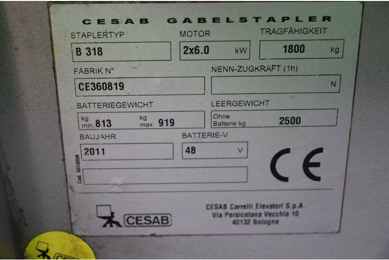 Elektroiekrāvējs Cesab B318: foto 17