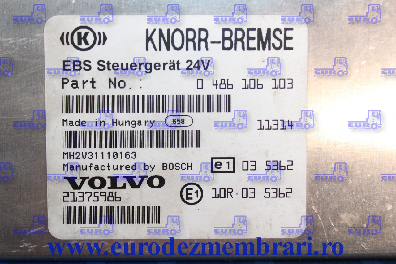 CALCULATOR EBS VOLVO 21375986 - Elektroniskais vadības bloks (ECU) - Kravas automašīna: foto 3 CALCULATOR EBS VOLVO 21375986 - Elektroniskais vadības bloks (ECU) - Kravas automašīna: foto 3