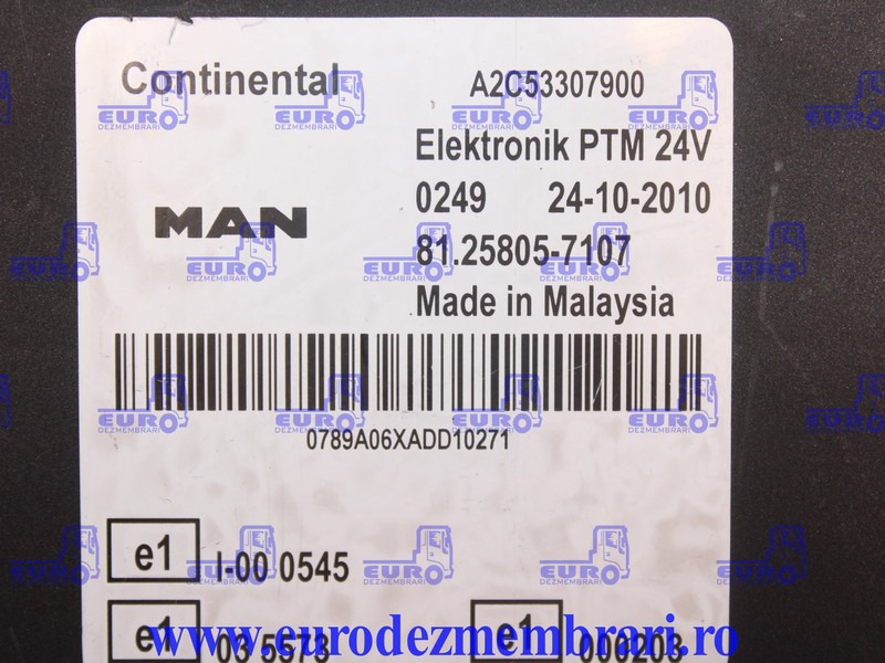CALCULATOR PTM MAN TGX 81.25805.7107, 81.25805.7101 - Elektroniskais vadības bloks (ECU) - Kravas automašīna: foto 3 CALCULATOR PTM MAN TGX 81.25805.7107, 81.25805.7101 - Elektroniskais vadības bloks (ECU) - Kravas automašīna: foto 3