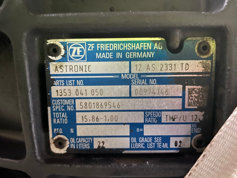 CUTIE DE VITEZE IVECO AUTOMATA CU RETARDER 12 AS 2331 TD R=15,86-1,00 5801869546 - Pārnesumkārba - Kravas automašīna: foto 5 CUTIE DE VITEZE IVECO AUTOMATA CU RETARDER 12 AS 2331 TD R=15,86-1,00 5801869546 - Pārnesumkārba - Kravas automašīna: foto 5