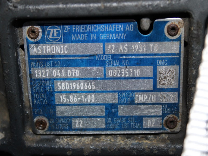 CUTIE DE VITEZE IVECO STRALIS AUTOMATA CU RETARDER 12 AS 1931 TD R=15,86-1,00 5801960665 - Pārnesumkārba - Kravas automašīna: foto 5 CUTIE DE VITEZE IVECO STRALIS AUTOMATA CU RETARDER 12 AS 1931 TD R=15,86-1,00 5801960665 - Pārnesumkārba - Kravas automašīna: foto 5