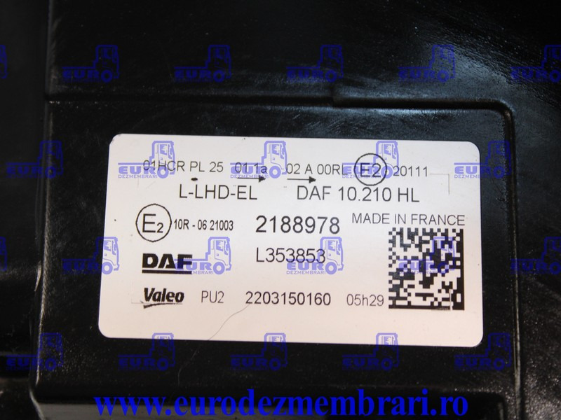 FAR XENON + COLTAR STANGA DAF XF XG 2188978, 2313588 - Tuvās gaismas - Kravas automašīna: foto 2 FAR XENON + COLTAR STANGA DAF XF XG 2188978, 2313588 - Tuvās gaismas - Kravas automašīna: foto 2