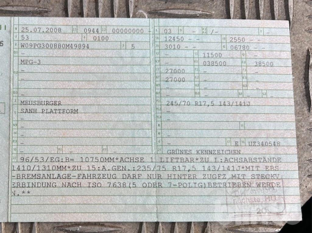 Bortu puspiekabe/ Platforma Meusburger Typ MPG-3 (2008): foto 6