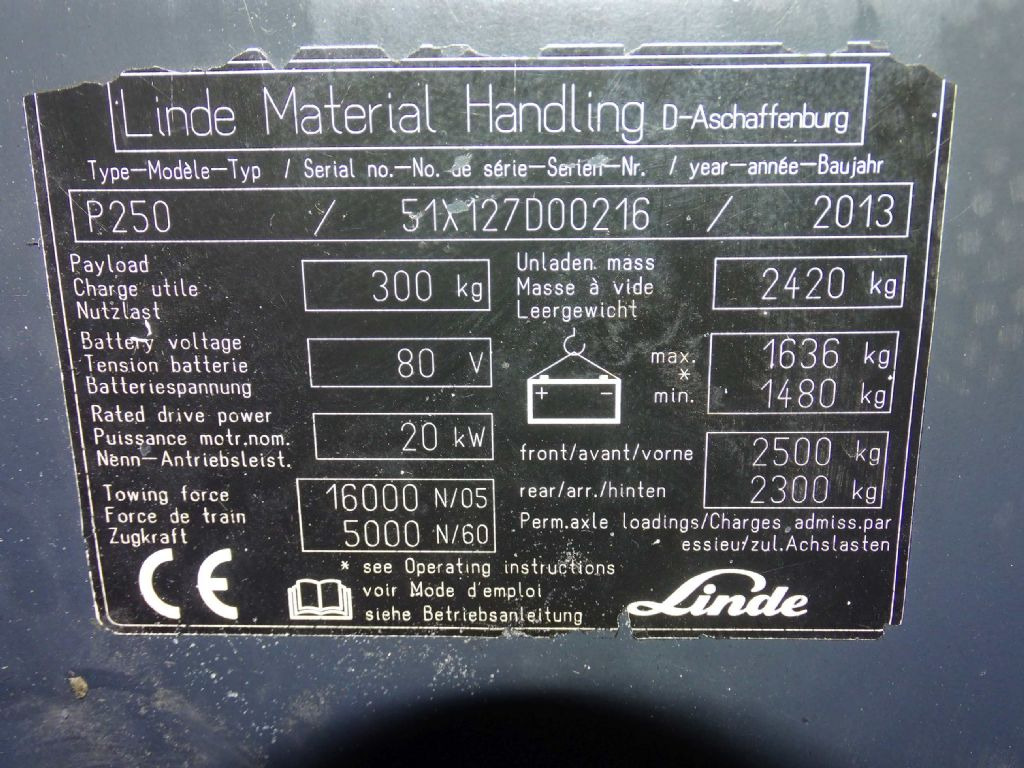 Linde P250 - Noliktavas vilcējs: foto 5 Linde P250 - Noliktavas vilcējs: foto 5