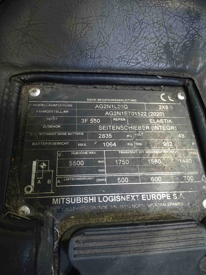 Mitsubishi AG2N1L20Q - Elektroiekrāvējs: foto 5 Mitsubishi AG2N1L20Q - Elektroiekrāvējs: foto 5