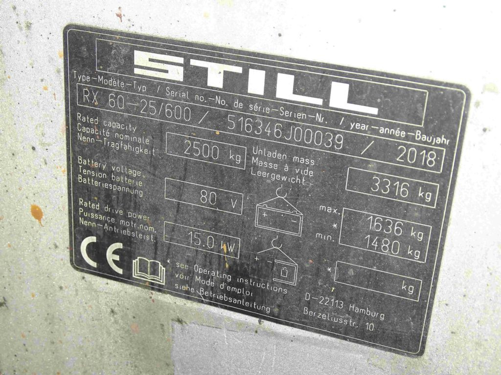 Still RX60-25/600 - Elektroiekrāvējs: foto 5 Still RX60-25/600 - Elektroiekrāvējs: foto 5