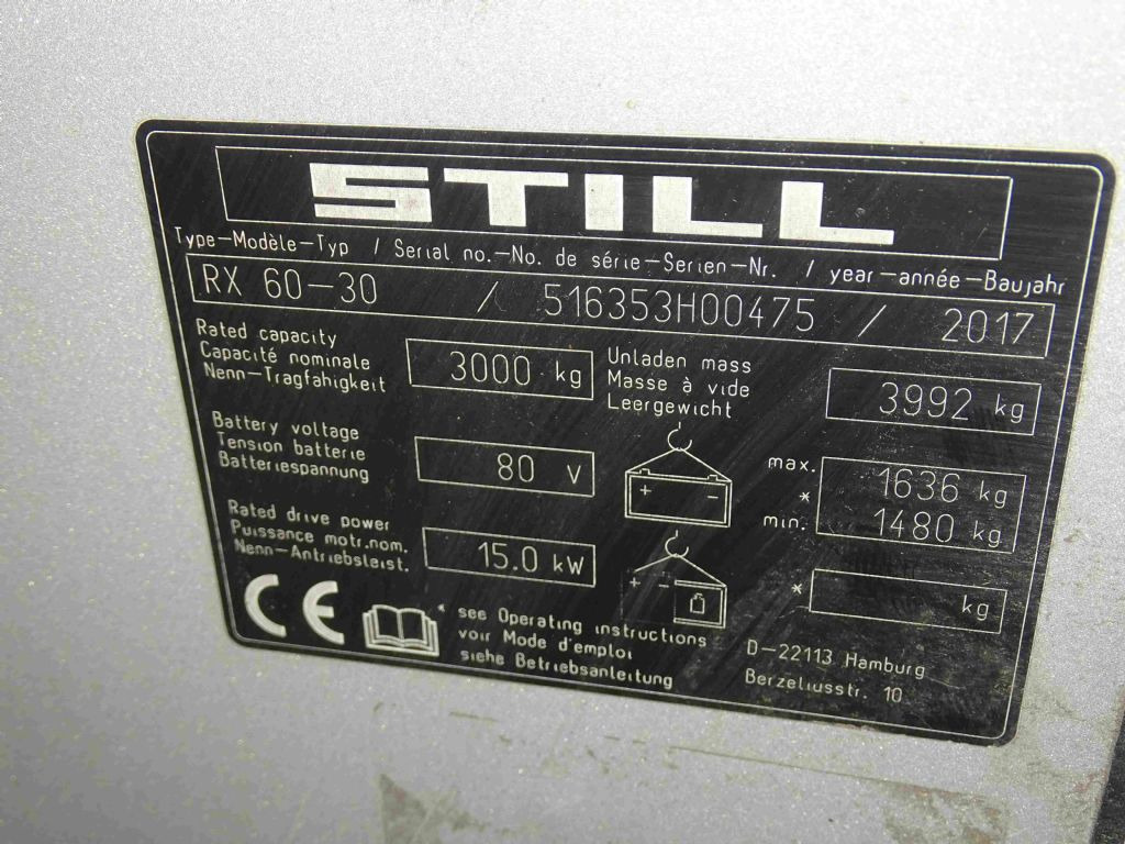 Still RX60-30 - Elektroiekrāvējs: foto 5 Still RX60-30 - Elektroiekrāvējs: foto 5
